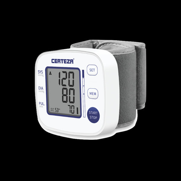 Wrist type digital BPM. Inflation type. Movement alert. Pouch Certeza BM 300